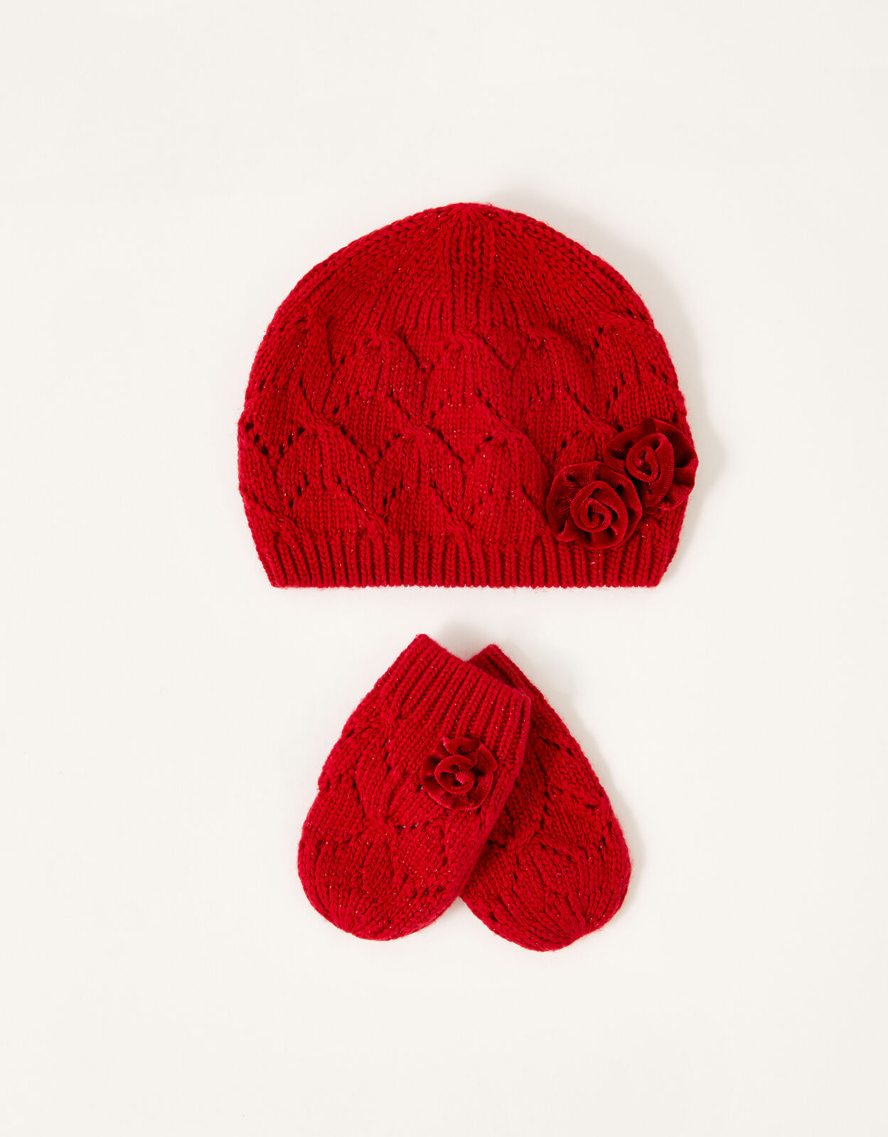 Baby red sales hat and mittens