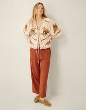 Yvette Embroidered Lace Tie Top, Cream (CREAM), large