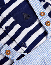 Newborn Sebastian Braces and Polo Shirt Set, Blue (BLUE), large