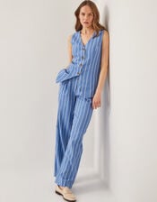 Susan Stripe Waistcoat, Blue (BLUE), large