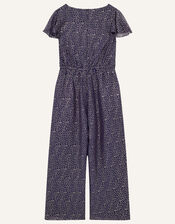 Bexley Glitter Print Jumpsuit , Blue (NAVY), large