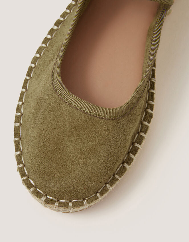 Dede Faux Suede Espadrille Flats, Green (KHAKI), large