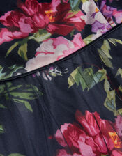 Floral Tulle Layered Party Dress, Black (BLACK), large