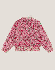 Floral Print Bomber Jacket, Pink (PINK), large
