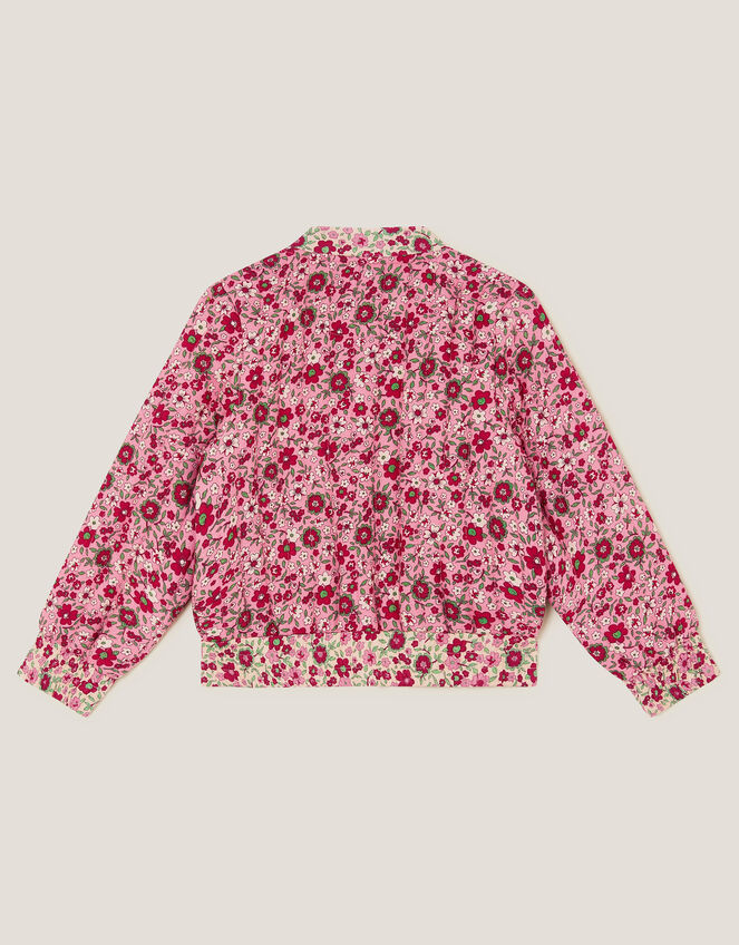 Floral Print Bomber Jacket, Pink (PINK), large