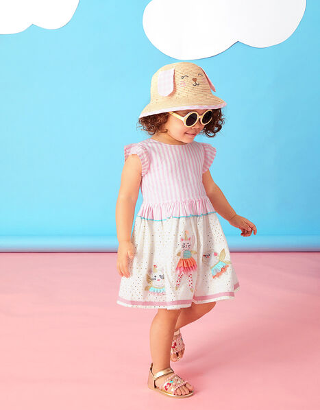 Baby Dancing Mice Stripe Bodice Dress Pink, Pink (PINK), large