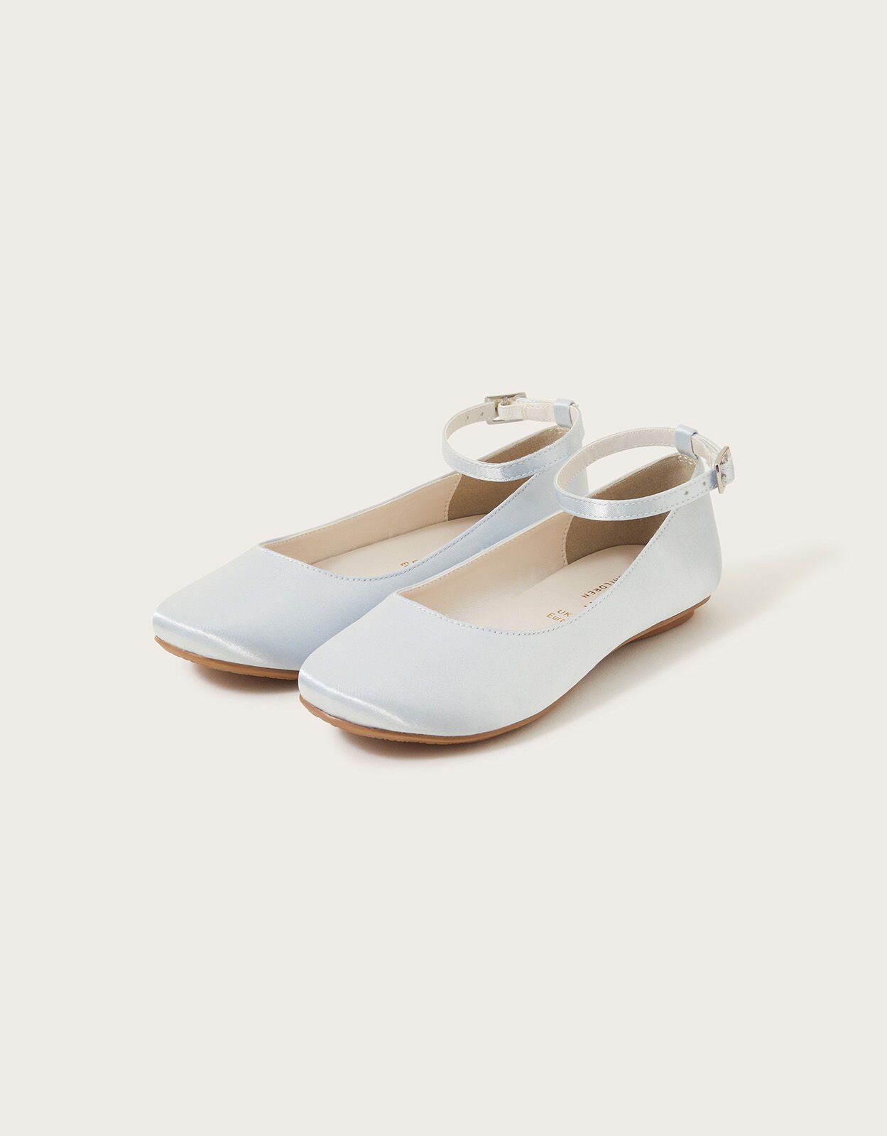 Satin Ballerina Flats Blue