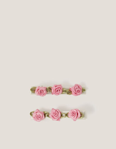 2-Pack Satin Rose Hair Clips, , large