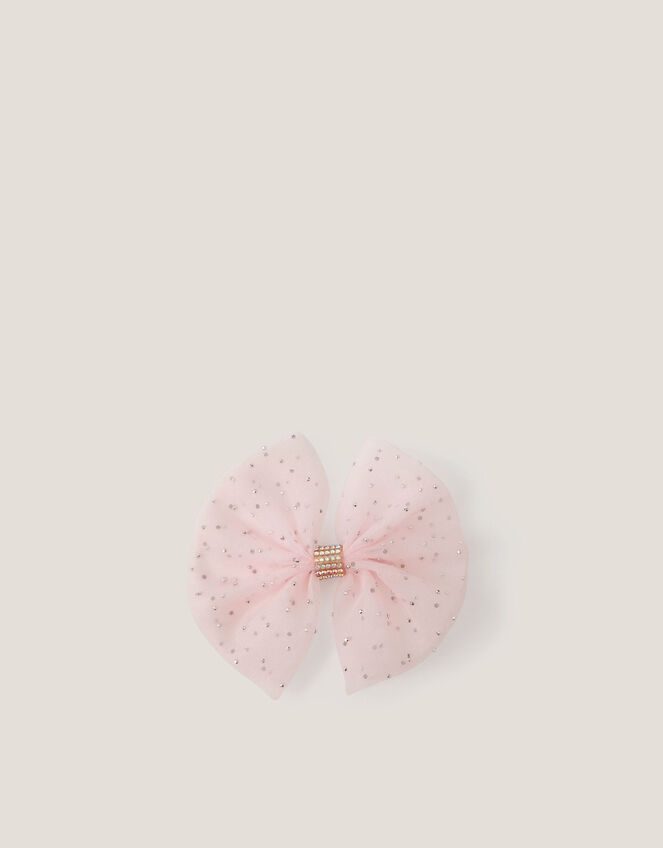 Sparkle Tulle Bow Hair Clip, , large