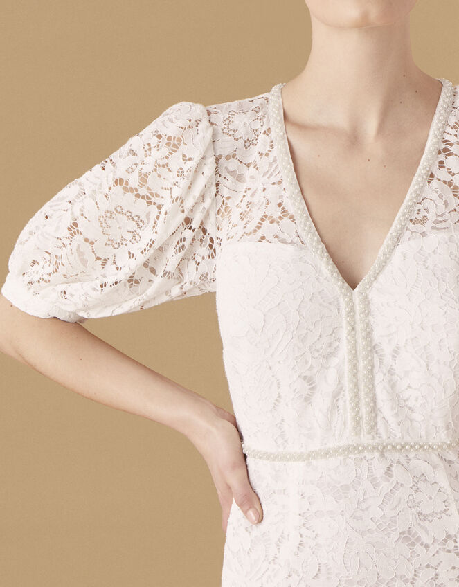 Nicky Beaded Lace Bridal Dress, Ivory (IVORY), large