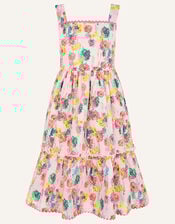 Painterly Floral Dress in Organic Cotton , Pink (PALE PINK), large