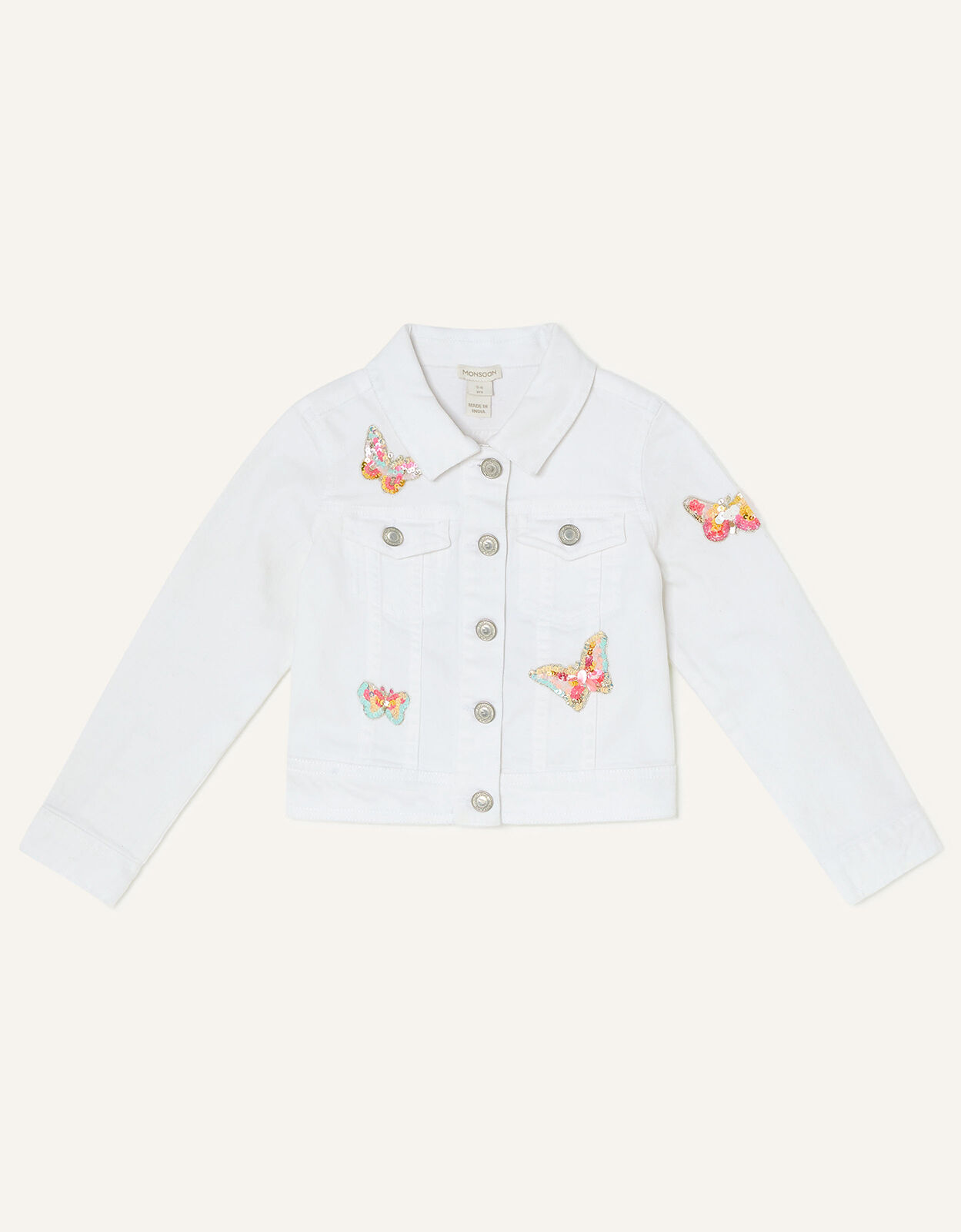 Monsoon white denim jacket hot sale