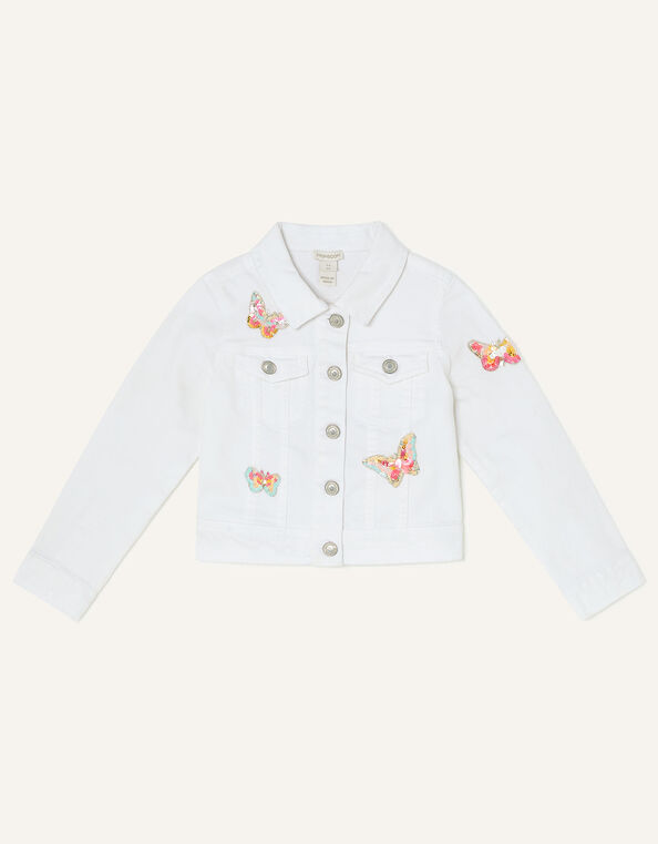 Butterfly Embroidery Jacket White, White (WHITE), large