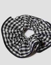 Oversized Gingham Hair Scrunchie, , large