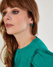 Emerald Resin Stud Earrings Set of Three, , large