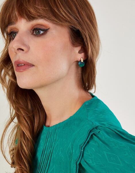 Emerald Resin Stud Earrings Set of Three, , large