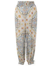Mariam Printed Balloon Trousers, Blue (BLUE), large