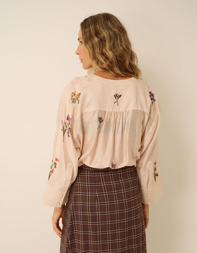 Seren Floral Embroidered Blouse, Ivory (IVORY), large