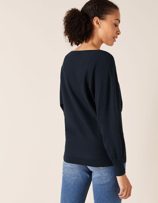 Hotfix Gem Star Jumper with LENZING™ ECOVERO™, Blue (NAVY), large