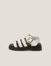 Chunky Platform Sandals, White (WHITE), large