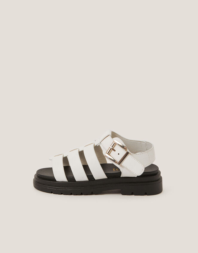 Chunky Platform Sandals, White (WHITE), large