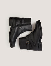 Elie Leather Ankle Boots, Black (BLACK), large