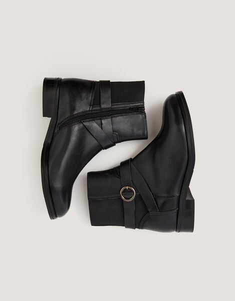 Elie Leather Ankle Boots, Black (BLACK), large