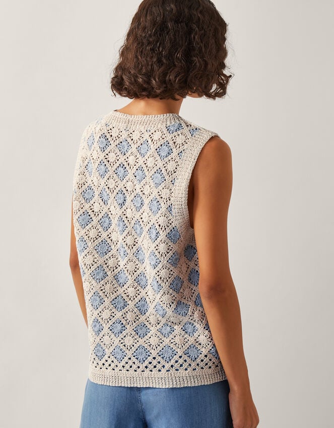 Ray Crochet Tank Top, Blue (BLUE), large