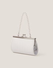 Satin Rose Bow Mini Bag, Ivory (IVORY), large