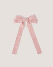 Rhinestone Bow Hair Clip, , large