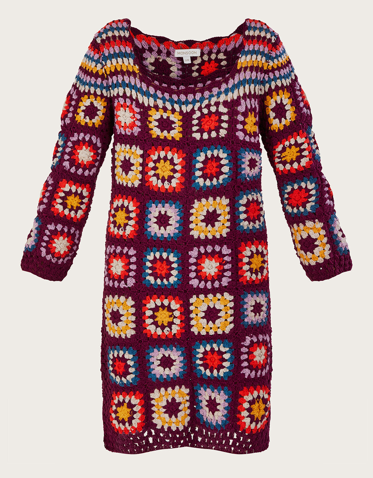 Hand Crochet Patchwork Dress Multi Day Dresses Monsoon Global
