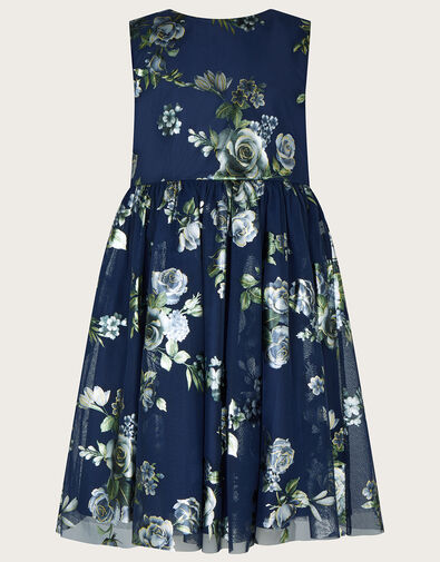 Cora Foil Print Tulle Dress Blue, Blue (NAVY), large