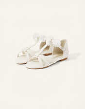 Corsage Sandals, Ivory (IVORY), large