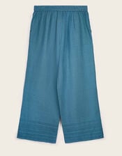 East Hetta Linen Tonal Embroidery Trousers, Blue (BLUE), large