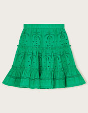 Boutique Broderie Palm Skirt, Green (GREEN), large