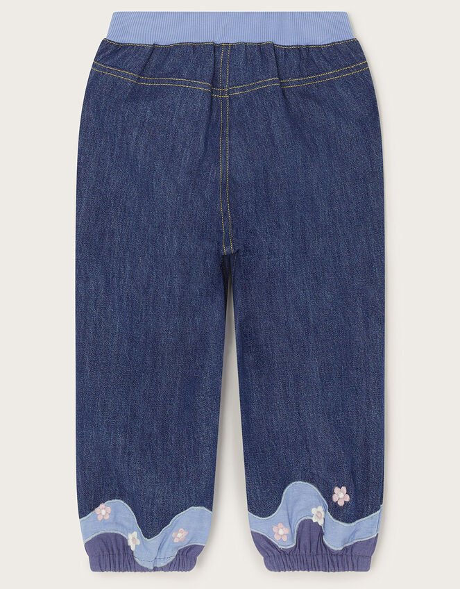Baby Rainbow Applique Jeans, Blue (BLUE), large