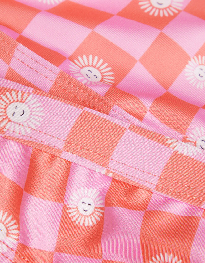 Checkerboard Halter Bikini Set, Pink (PINK), large