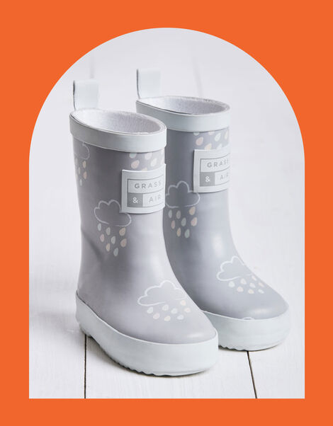 Grass and Air Colour-Revealing Wellies Grey, Grey (GREY), large
