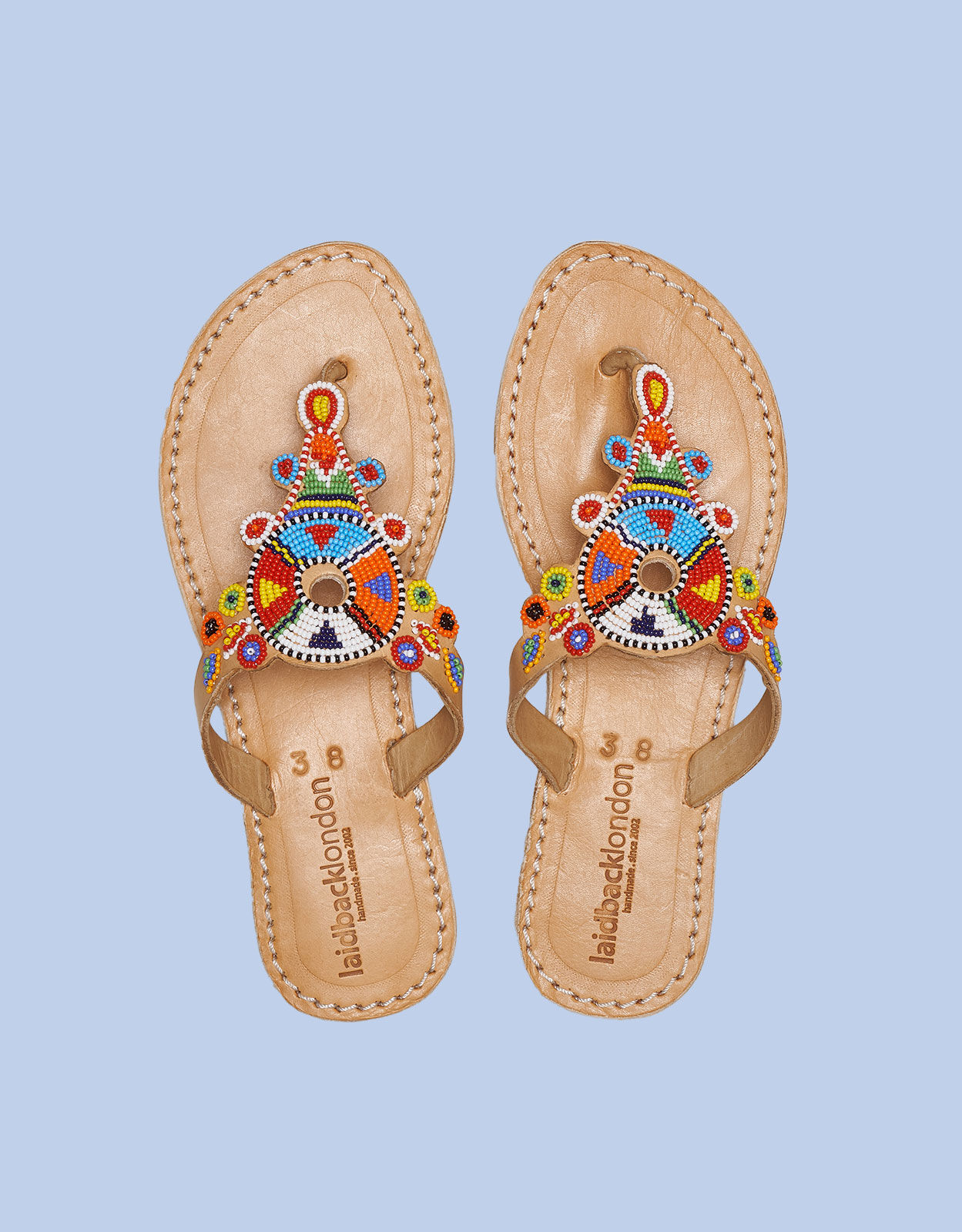 Laidback London Simba Leather Sandals Multi