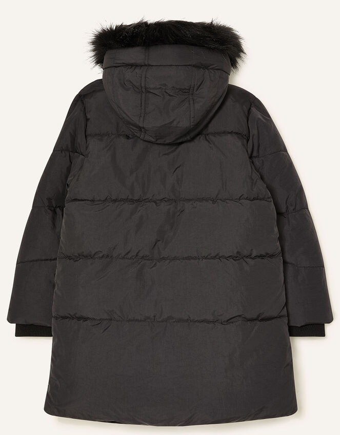 Asymmetric Ruffle Coat, Black (BLACK), large