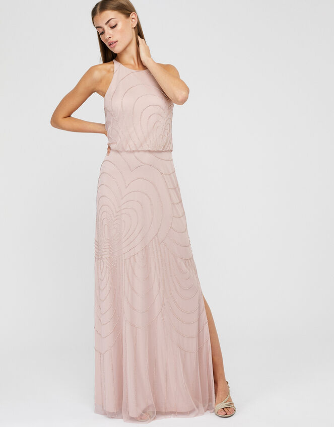 Britta Beaded Heart Maxi Dress, Pink (PINK), large