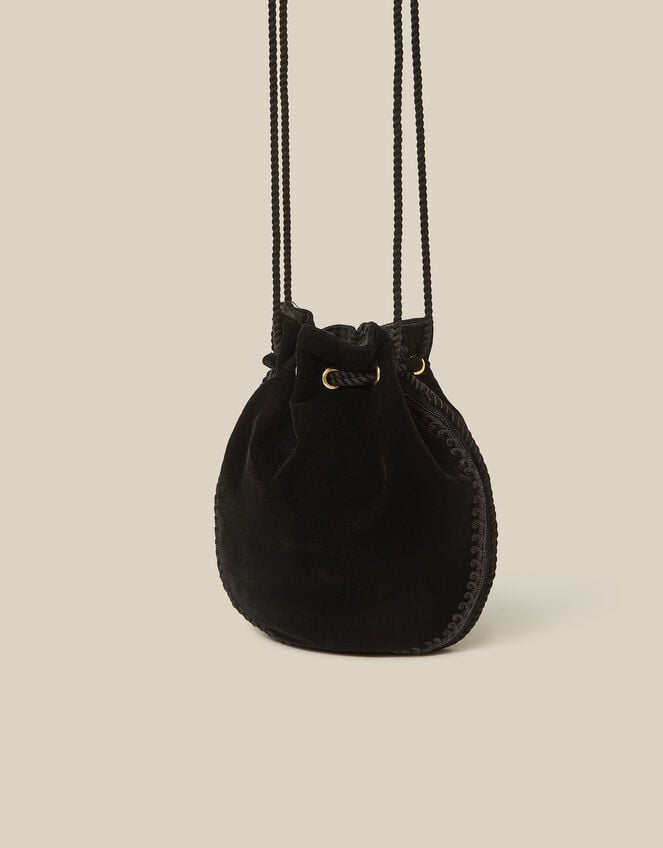 Hope Tassel Velvet Pouch Bag, , large