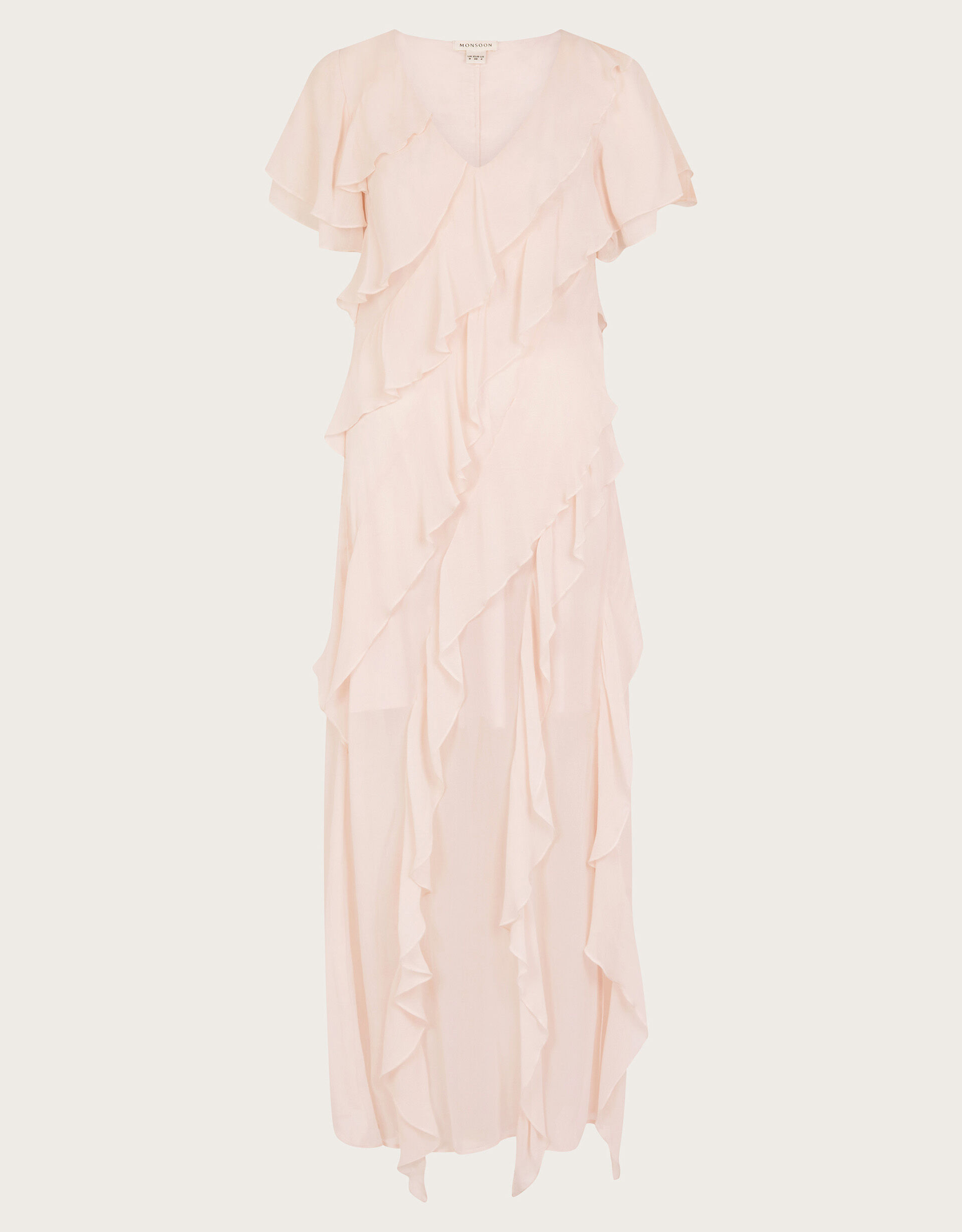 Renata Ruffle Maxi Dress Pink