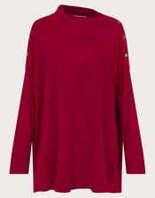 Beth Button Detail Sweater, Red (RED), large