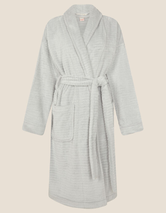 Textured Fluffy Robe, Grey (GREY), large