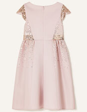 Sequin Scuba Dress, Pink (DUSKY PINK), large