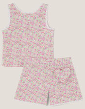 Floral Jersey Short Pyjamas Set, Cream (CREAM), large
