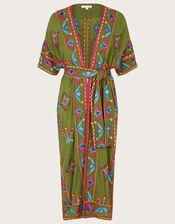 Embroidered Kimono in LENZING&trade; ECOVERO&trade;, Green (GREEN), large