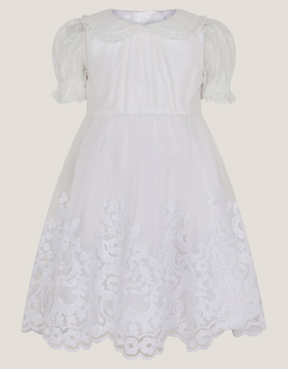 Baby Athena Floral Embroidered Dress, White (WHITE), large