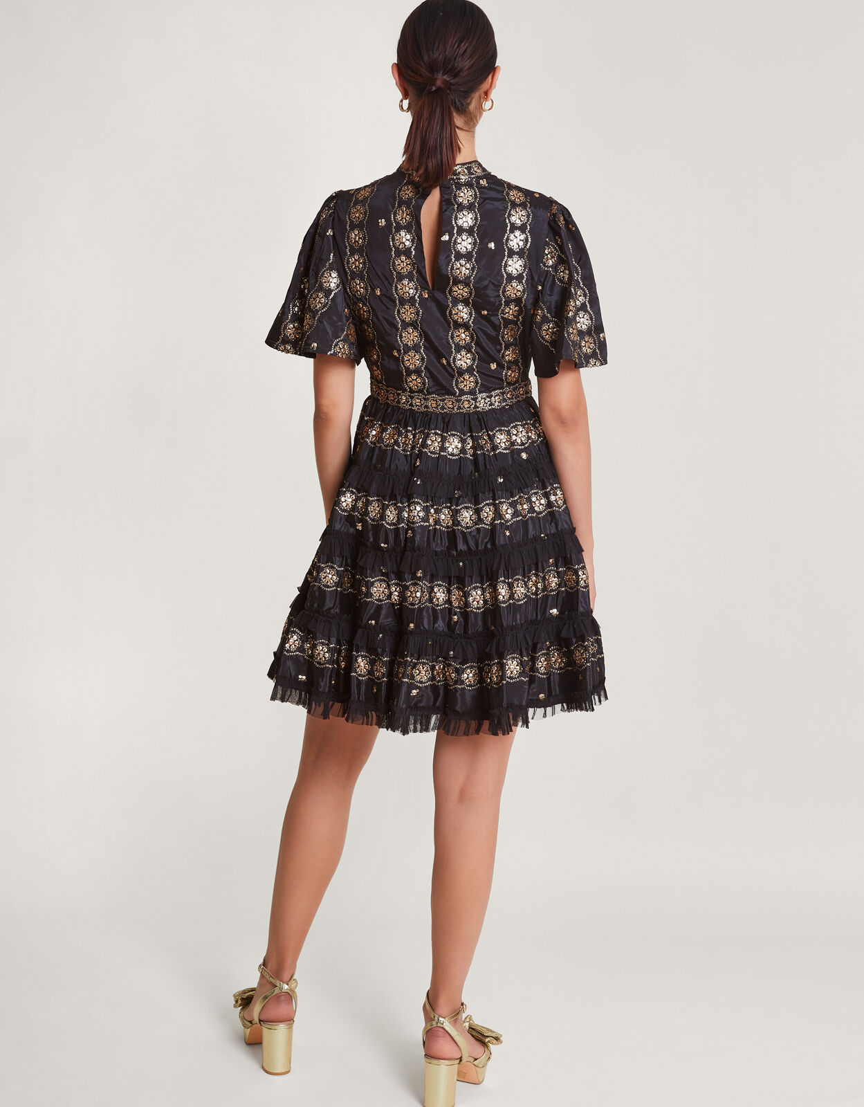 Embellished shop ruffle dress